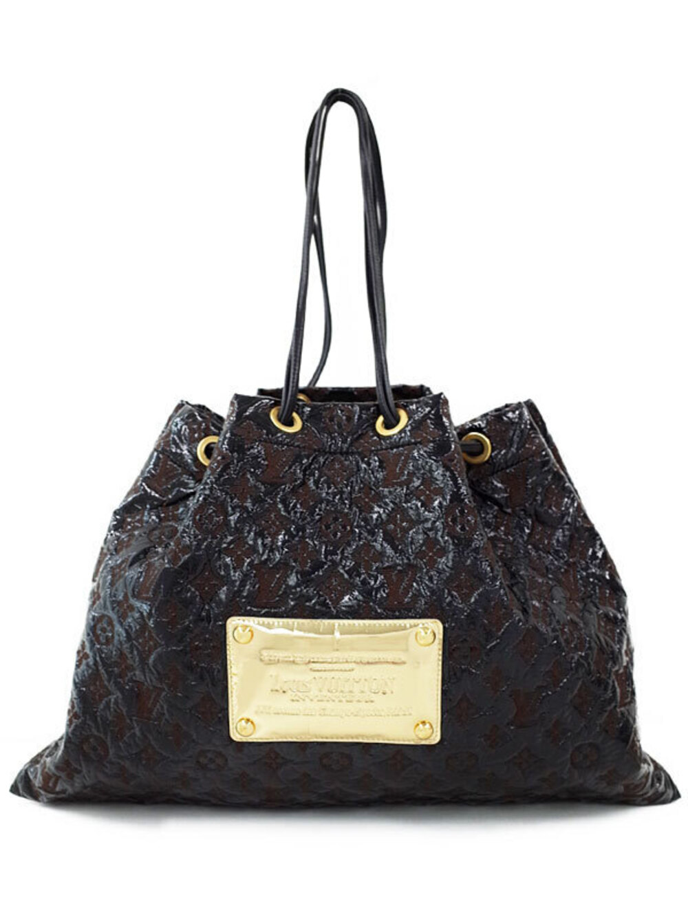 Louis Vuitton Monogram Elvinil Squeeze Shoulder Bag Canvas Leather Black Gray